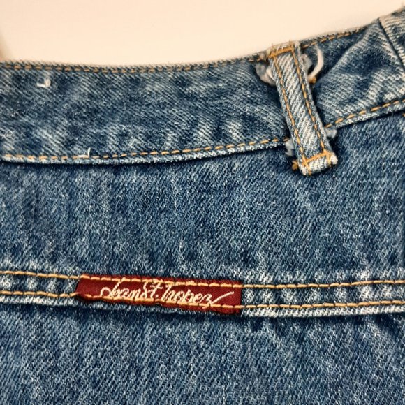 Vintage St Tropez Blinged Rhinestone Cowboy High Waist Skinny Tapered Leg Denim - Picture 4 of 7